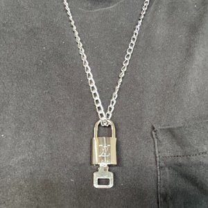 Louis Vuitton Silver Lock and Key Necklace